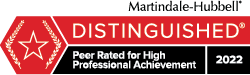 Martindale-Hubbell | Distinguished | Peer Rated for High Professional Achievement | 2022